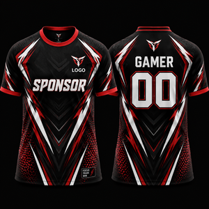Maillot de sport pour homme imprimé par sublimation, noir et rouge, col en V, séchage rapide, vêtements de sport pour adultes - Product Image 6
