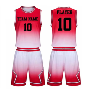 Uniforme d'équipe de basket-ball rouge et blanc professionnel, logo personnalisé, maillot et short, fabricant et fournisseur en gros OEM ODM - Product Image 6