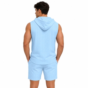 Men Tank Top Shorts <b>Set</b> Lightweight Lounge <b>Set</b> Soft Comfort Fabric Modern Street Fashion Comfort Fit Tank Top <b>Set</b> For Men - Product Image 3