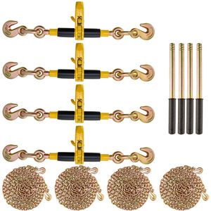 Cinghie di Fissaggio a Cricchetto 5/16"-3/8" per Carichi Pesanti, Catene G80, Capacità 7100 Libbre, Limitazione Sicura del Carico, Risparmio di Manodopera, Antiscivolo - Product Image 6