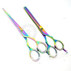 Ciseaux de coiffure professionnels pour salon, ensemble de ciseaux à effiler pour coiffeur, couleur arc-en-ciel, en acier inoxydable - Product Image 4