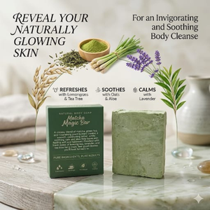 Barre Magique au Matcha pour le Nettoyage du Visage et du Corps, Soin Rafraîchissant et Bienfaits Quotidiens pour la Beauté, Barre Magique au Matcha Naturelle - Product Image 5
