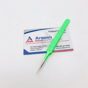 High Quality Wholesale Stainless Steel <b>Flower</b> Grip Eyelash Extension Tweezers Green Isolation Costume Design Pointed Sustainable - Product Image 4