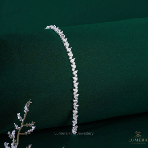 Pulsera de tenis de diamantes cultivados en laboratorio con corte de pera para mujer, chapada en oro rosa y rodio, joyería de lujo con certificación IGI - Product Image 6