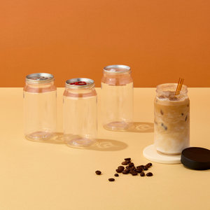 Barattolo in PET da 330ml/500ml con tappo a vite in alluminio, logo personalizzato, design coreano per caffè e bibite - Regali aziendali, uso esterno - Product Image 2