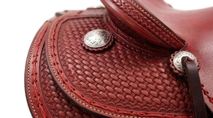 Selle de monte western en cuir faite à la main avec arceau en fibre et quincaillerie en acier inoxydable – Équipement équestre durable pour un siège confortable en randonnée ou à la ferme - Product Image 3
