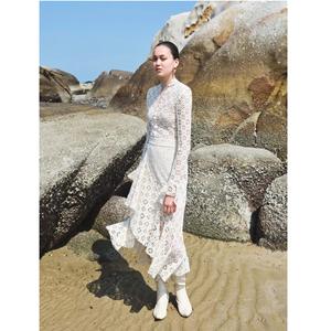 Jupes pour femmes tendance, élégantes, en tricot, avec dentelle LAR, jupes évasées en dentelle ivoire, vêtements pour femmes, jupes à volants, WhiteAnt - Product Image 2