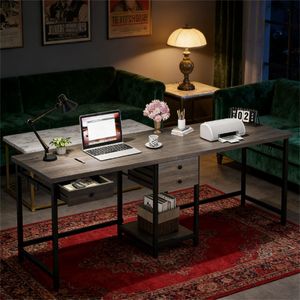 Scrivania per Computer da Ufficio per Due Persone con 2 Cassetti per Studio o Uso Domestico - Product Image 3