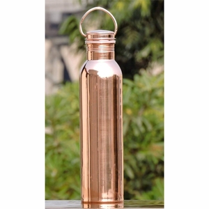 Pure Copper Water <b>Bottle</b> Leakproof Jointless Ayurvedic Fitness Metal <b>Flask</b> Custom Logo Reusable Drinkware Copper Water <b>Bottle</b> - Product Image 1