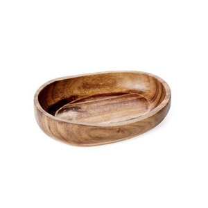 ชามไม้ทำมือสำหรับเสิร์ฟอาหาร ใช้ในครัวเรือน โต๊ะอาหาร สำหรับสลัด ผลไม้ ข้าว พาสต้า และของว่าง - Product Image 4