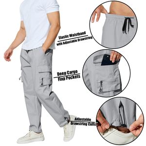 Pantalon cargo homme personnalisé respirant taille mi-haute, multi-poches, style streetwear, jogger, pour l'extérieur - Product Image 6