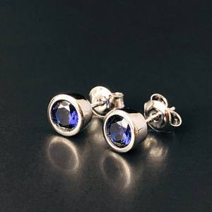 Pendientes de Plata de Ley con Zafiro Azul, Piedra de Nacimiento de Septiembre, Joyería de Piedras Preciosas, Regalo para Mujer - Product Image 4