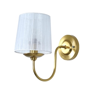 Modern gold <b>wall</b> <b>sconce</b> fabric shade bedside <b>wall</b> lamp luxury brass <b>wall</b> <b>light</b> indoor decorative lighting hotel style - Product Image 1