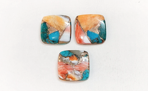 Turquesa Cobre Ostra Calidad AAA, Cabujón Cuadrado 20*20 mm, Gema 100% NATURAL para Fabricación de Joyas a Precio Mayorista - Product Image 2