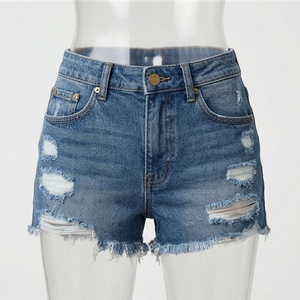 Shorts de Mezclilla Casuales de Cintura Alta para Mujer, Transpirables, a la Moda, de Verano, con Tela Suave y Duradera, Color Personalizado - Product Image 1