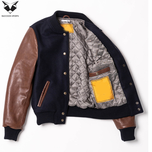 With Wholesale Rate Make Your Own Casual Loose Fit Contrast Color Star Print Spring Autumn College Baseball Varsity Jackets - Product Image 3