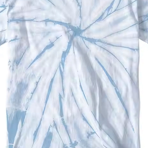 Camiseta de Manga Corta con Cuello Redondo y Estampado Tie-Dye para Hombre, Corte Regular, Informal, Tejida con Diseño Azul y Blanco - Product Image 6