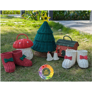 Handmade Seagrass Christmas <b>Tree</b> Rattan Woven Holiday Decoration Eco Friendly Tabletop Home Party Decor - Product Image 3