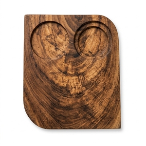 Plateau de service en bois de teck massif de qualité alimentaire, fait main, naturel, pour assaisonnements et présentation d'articles de cuisine - Product Image 1
