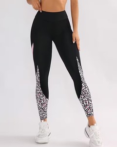 Women's Leopard Print Gym Leggings | Sublimation <b>Animal</b> <b>Pattern</b> Yoga Pants | High-Waisted Polyester Spandex Workout Tights - Product Image 1