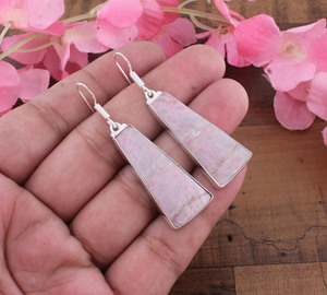 Blue Lace Agate Water Drop Dangle Earrings 925 <b>Sterling</b> <b>Silver</b> Gold Plated Vintage Unisex Women's Handmade Gemstone Jewelry - Product Image 3