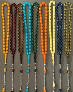 Rosario islámico de resina con borla, listo para enviar, cuentas de tasbih para oración musulmana, joyería ecológica. - Product Image 1