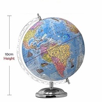 Globo Terráqueo Grande Premium con Base Metálica y Mapa Detallado a Color para el Aprendizaje de Geografía, Estudiantes y Decoración de Oficina
