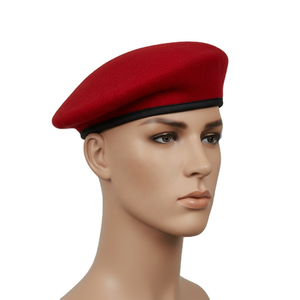 Hand Embroidered Wool <b>Beret</b> Hat Premium Pure Wool French Style Custom Headwear for Men - Product Image 1