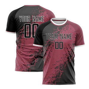 Men's V Neck Custom Soccer Jersey with Piping Baggy Oversized Mesh Sports <b>Tshirts</b> for Digital Print Front Logo - Product Image 1