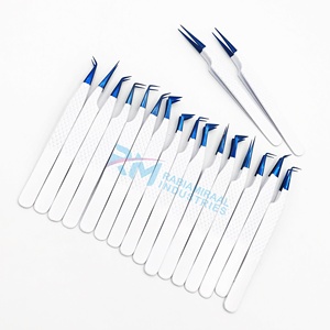 Kit de pinces à extensions de cils RMI, dernière conception Blue Plasma, marque privée, haute qualité, outils en acier inoxydable, pointes en fibre pour volume - Product Image 3