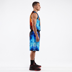 Nuevo Uniforme de Baloncesto de Manga Corta Transpirable con Estampado Personalizado, 100% Poliéster con Logotipo y Color Personalizados - Product Image 4