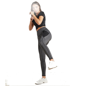 Leggings Deportivos de Cintura Alta con Logotipo Personalizado al por Mayor, Leggings de Nailon y Elastano Tejidos para Gimnasio, Fitness y Yoga para Mujer - Product Image 1