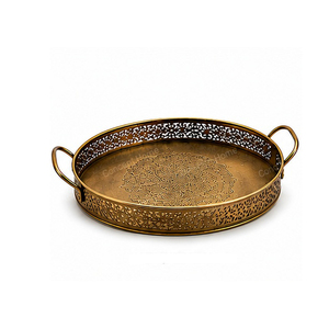 Bandeja de Servir Octogonal de Metal con Asas con Acabado Pintado de Patrón Sólido, Elegante, Ecológica, Hecha a Mano, Moderna, Apta para Lavavajillas - Product Image 4