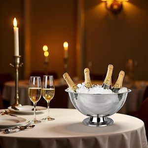 Wholesale Heavy Duty Stainless Steel Beverage Tub with Hammered Design for <b>Wine</b>, Champagne & Beer Party, Wedding & Catering Use - Product Image 2
