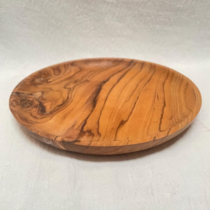 Handcrafted Circular Natural Teak Wood Plate. Wooden <b>Serving</b> Platter diameter <b>Set</b> plate - Product Image 2