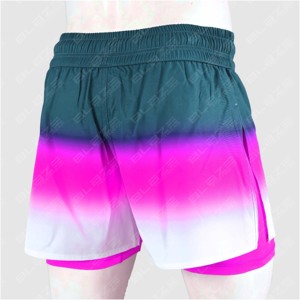 Short de boxe et de MMA 2 en 1 pour hommes, unisexe, taille moyenne, vêtements d'entraînement, jogging imprimé par sublimation, sans gi tissé, design unique de couleurs. - Product Image 2