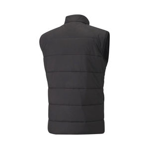 <b>Men's</b> <b>Black</b> Stand Collar Puffer <b>Vest</b> Zipper Closure Windproof Winter Outerwear 100% Polyester Sporty Style - Product Image 3