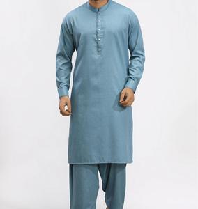 Costume de mariage d'hiver élégant avec broderie personnalisée, 2 pièces, Mehndi Shalwar Kameez, coton respirant, pour hommes pakistanais - Product Image 4