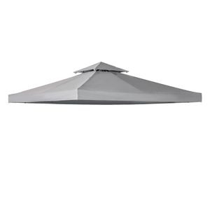 Telo di Ricambio a 2 Strati Grigio Chiaro per Gazebo da Esterno, Copertura Anti-UV 3x3 Metri per Padiglione, Giardino, Ombrellone da Patio - Product Image 1