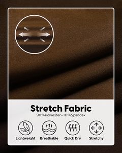 Men's Solid Brown Canvas <b>Cargo</b> Board <b>Shorts</b> Drawstring Closure Elastic Waist Quick Dry Breathable <b>Lightweight</b> Casual Pockets - Product Image 2