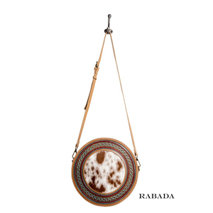 Bolso cruzado de cuero redondo curvo a mano Western Tooling para mujer Forro de lona de moda para fiestas y compromisos - Product Image 3