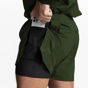 Shorts de sport pour hommes, taille élastique, tissu extensible décontracté, respirant, pour l'entraînement, la course à pied et la remise en forme - Product Image 4