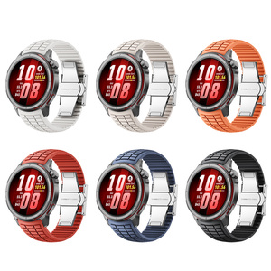 Correa de Reloj de Silicona de Lujo con Hebilla de Mariposa de 22 mm para <span class=keywords><strong>Huawei</strong></span> <span class=keywords><strong>GT</strong></span> <span class=keywords><strong>Runner</strong></span> <span class=keywords><strong>2</strong></span>, Correa de Reloj de 22 mm para <span class=keywords><strong>Huawei</strong></span> GT6PRO 46 mm GT5/GT5PRO/GT4/3 - Product Image 4