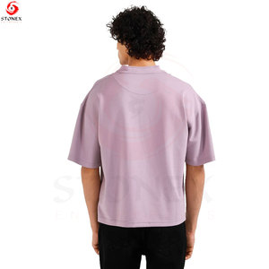 เสื้อยืดคอกลมทรงบ็อกซี่โอเวอร์ไซส์สำหรับผู้ชาย ผ้าฝ้ายหนา 100% ระบายอากาศได้ดี เป็นมิตรกับสิ่งแวดล้อม สีพื้น ปรับแต่งได้ สไตล์สตรีทแวร์ - Product Image 5