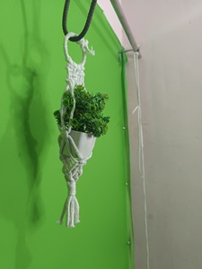 Colgador de Macramé Geométrico Bohemio para Plantas, Decoración Hecha a Mano con Fibra Vegetal para Interiores/Exteriores - Product Image 4