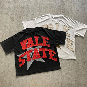 T-shirt Appliqué Homme Manches Courtes Col Rond Style Urbain Jersey Coton Coupe Classique Motif Lettres Logo Avant - Product Image 4