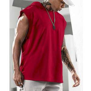 Men's Sporty <b>Workout</b> Hooded Tank Tops 100% Cotton Gym <b>Hoodie</b> with Muscle Cut Off Breathable Sleeveless <b>Hoodie</b> for Bodybuilding - Product Image 6