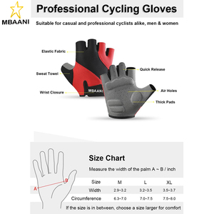Gants de cyclisme pour hommes et femmes, gants de vélo pour hommes, gants de VTT rembourrés, accessoires de vélo - Product Image 6