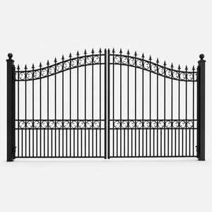 Puerta de Entrada de Doble Hoja para Garaje, Patio y Hogar, Resistente, de Hierro Negro con Recubrimiento en Polvo, Impermeable, para Mayor Seguridad - Product Image 1