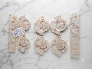 Plateau en acrylique sur mesure, design zen asiatique, écologique, avec poignée en nacre, pour la maison, cadeau de Ramadan, six compartiments - Product Image 1